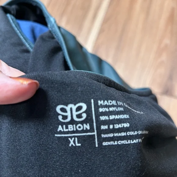 Albion Bon Voyage stripe floral one piece swimsuit size XL tie back zip closure - Picture 4 of 8